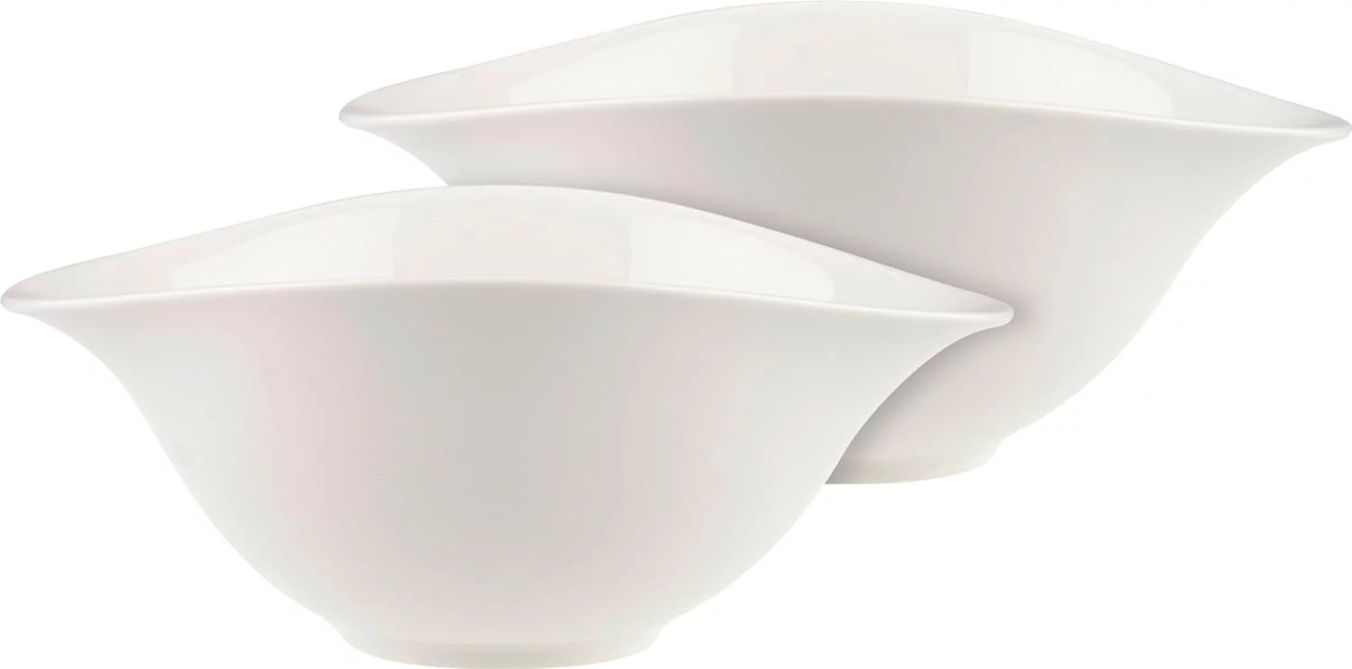 Villeroy & Boch Vapiano Ensaladera/ Fuente De Servir Juego De 2 Blanco, Apto Para Lavavajillas, Apto Para Microondas, Juego Cuencos, Cuencos Blancos, Bol Blanco, Premium Porcelain