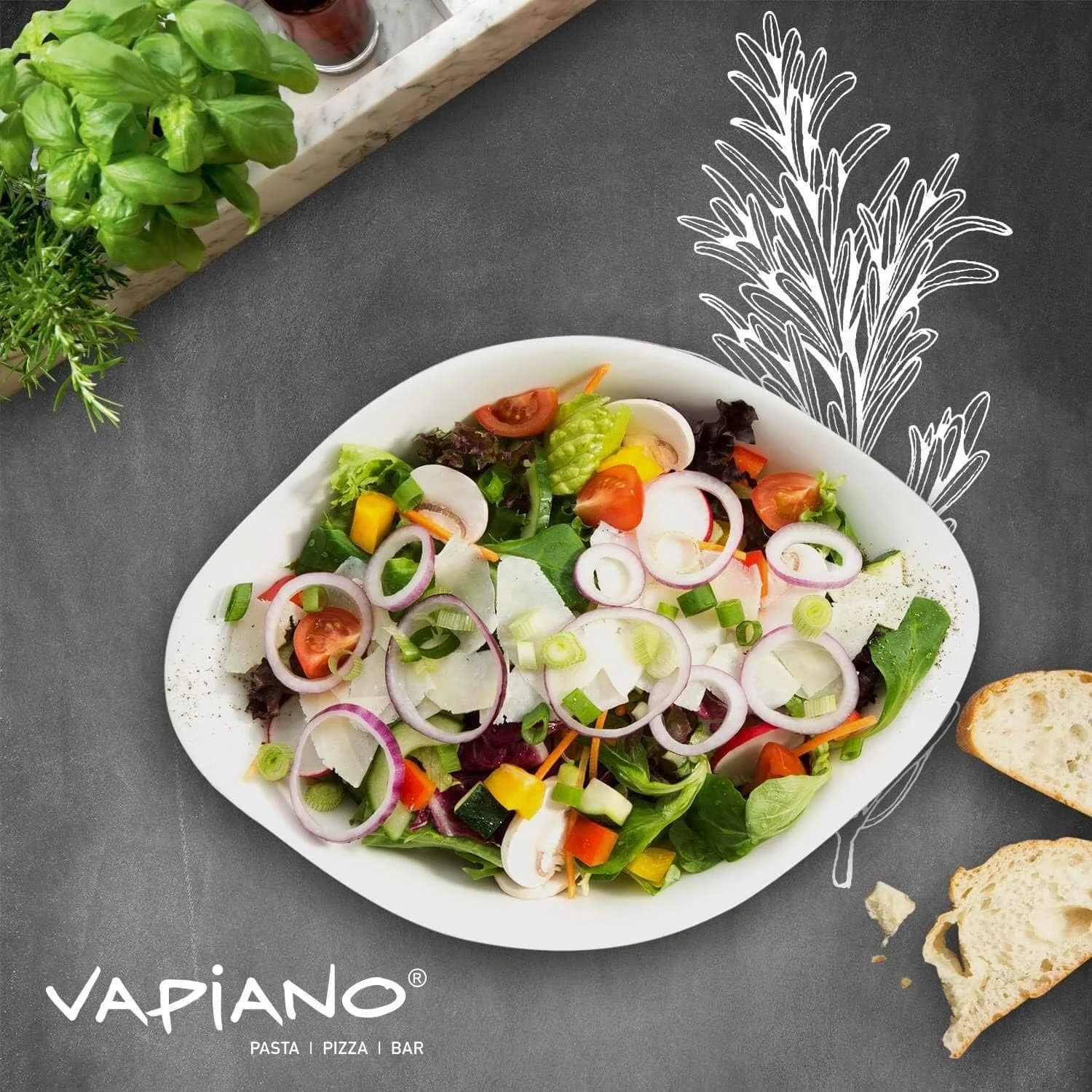 Villeroy & Boch Vapiano Ensaladera/ Fuente De Servir Juego De 2 Blanco, Apto Para Lavavajillas, Apto Para Microondas, Juego Cuencos, Cuencos Blancos, Bol Blanco, Premium Porcelain - Imagen 3