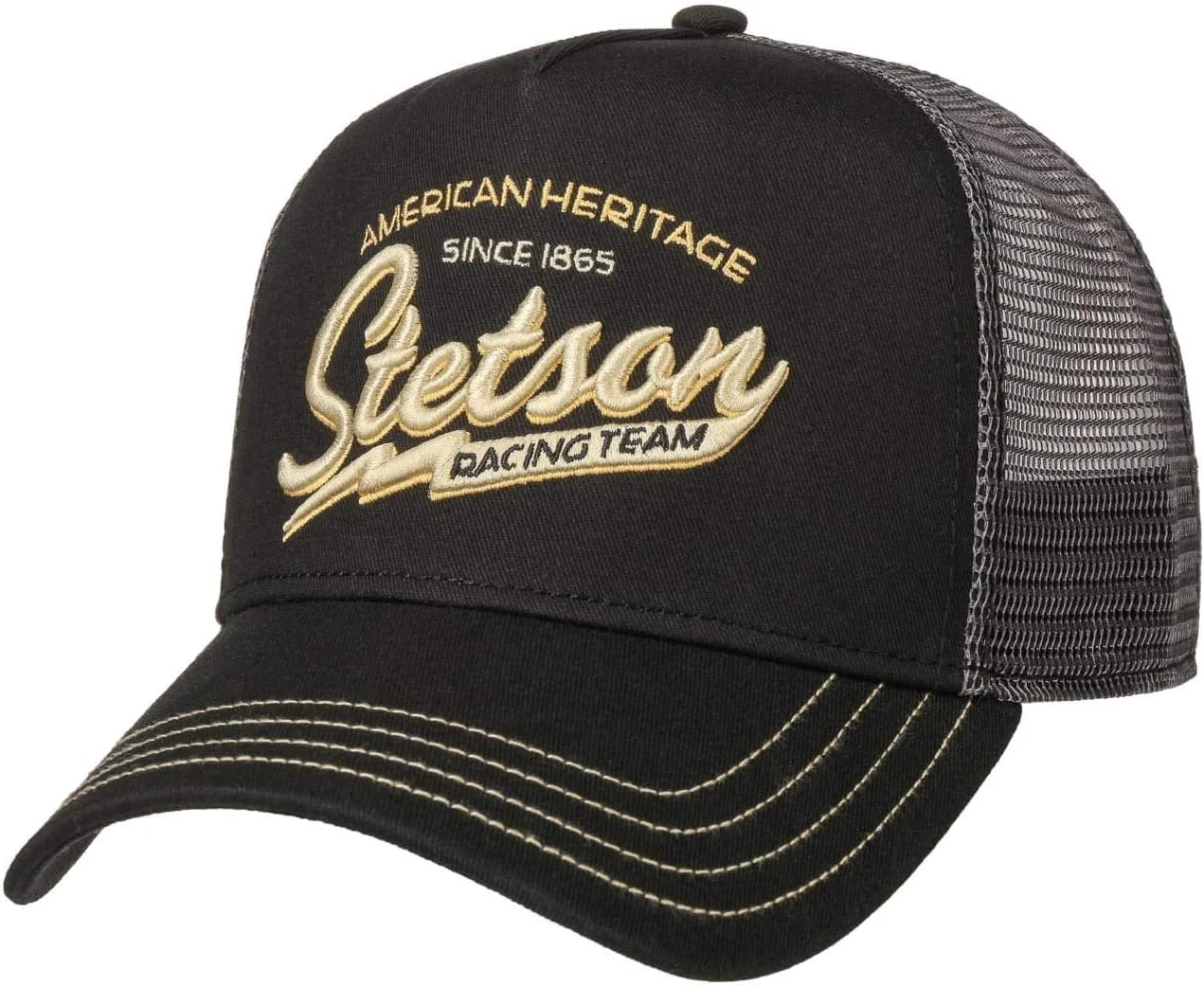 Stetson Gorra Trucker Sunset Hombre - de Baseball Malla Beisbol Snapback, con Visera, Visera Verano/Invierno