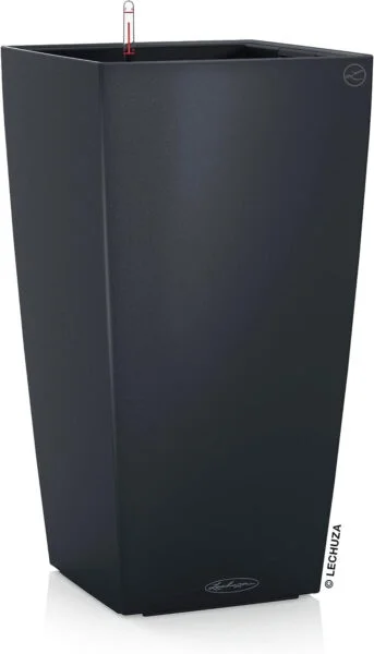 Lechuza 13164 - Cubic Planter, Color 22 Complete Kit, Slate Gray (22 x 22 x 41)