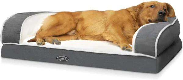 Pecute Cama Perro Ortopédica Colchón Perro Lavable Cama de Espuma viscoelástica para Perros con Funda Desenfundable Sofá Cama para Mascotas con Espuma De Caja De Huevos, Gris (L)