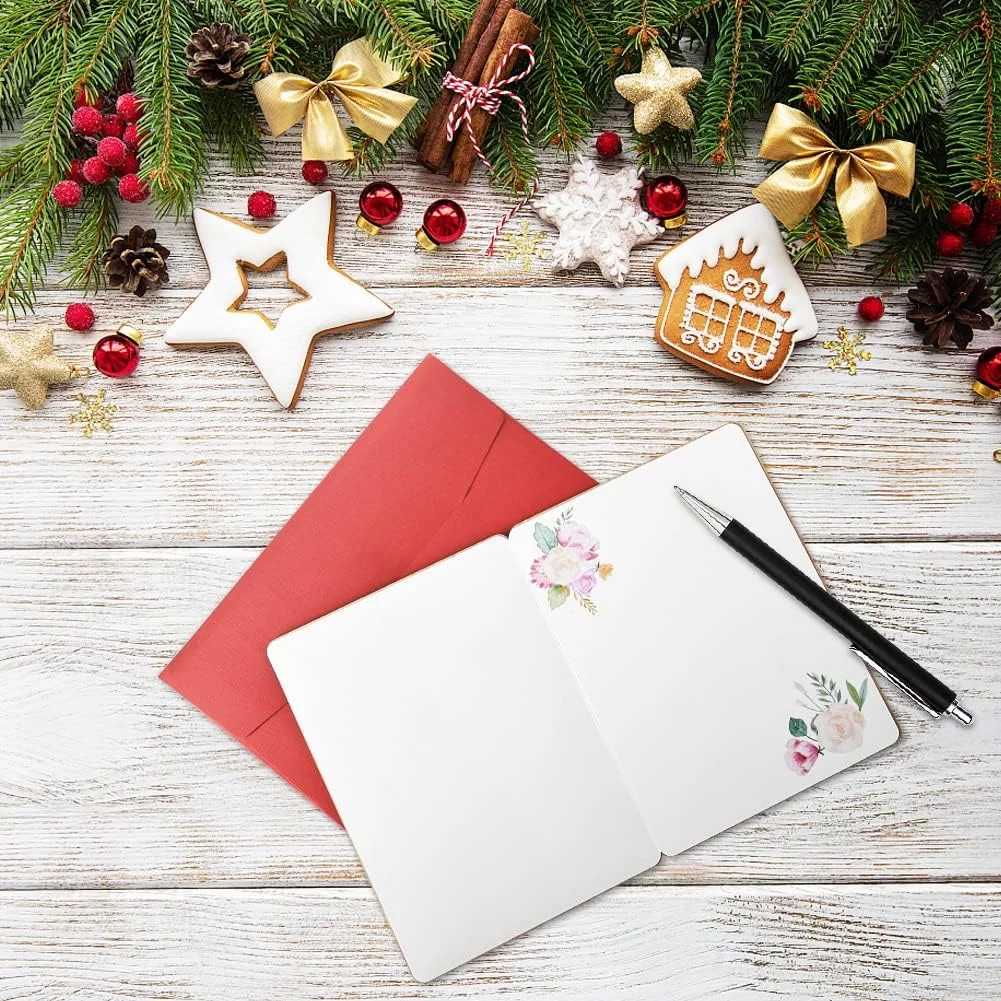 Vicloon tarjeta de regalo de felicitacion de Madera con Flor, Hecha a Mano, con Sobres, para Cumpleanos, Bodas y San Valentin - Imagen 6