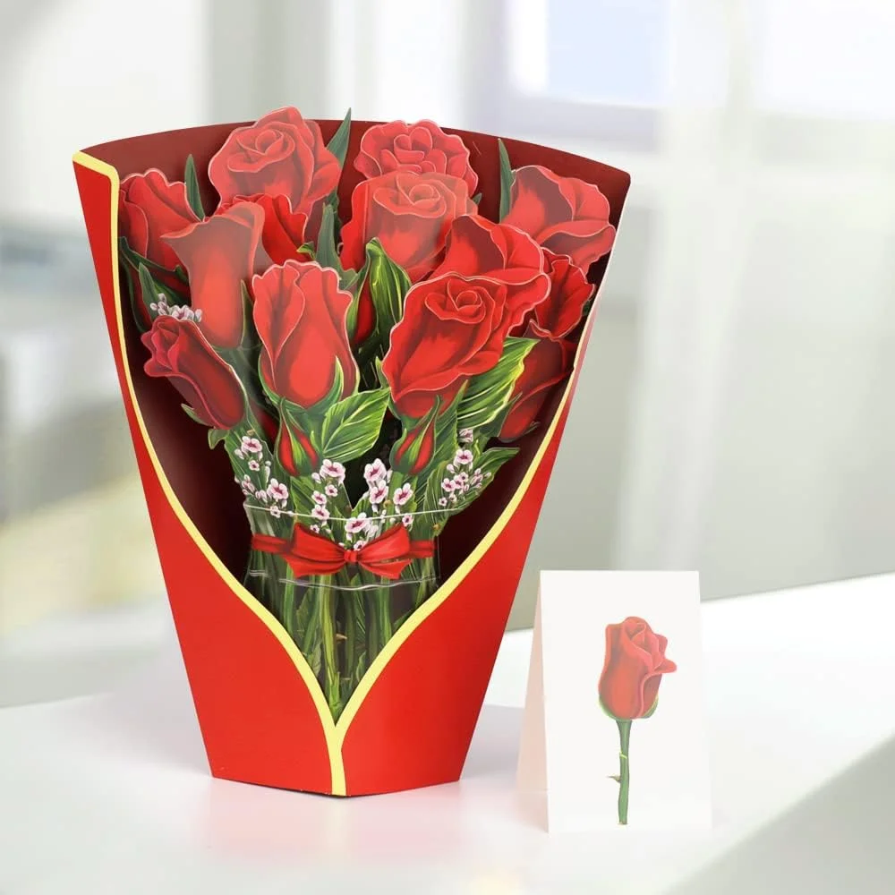 Pop-Up Flower Bouquet Greeting Card 3D, 12", Perfect for Mother's Day, Teacher's Day, Graduations, and Birthdays, as a Gift for Parents, Teachers, Friends (Lily) - Image 4