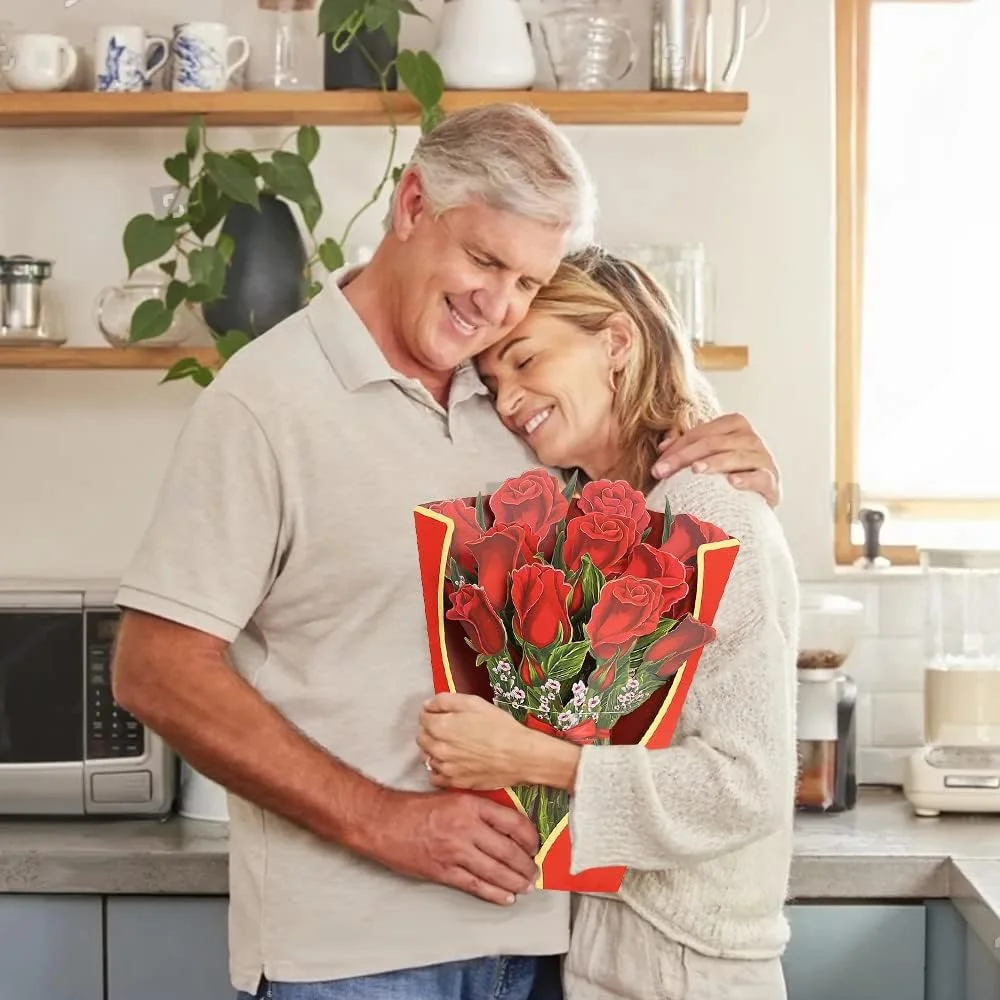 Pop-Up Flower Bouquet Greeting Card 3D, 12", Perfect for Mother's Day, Teacher's Day, Graduations, and Birthdays, as a Gift for Parents, Teachers, Friends (Lily) - Image 5