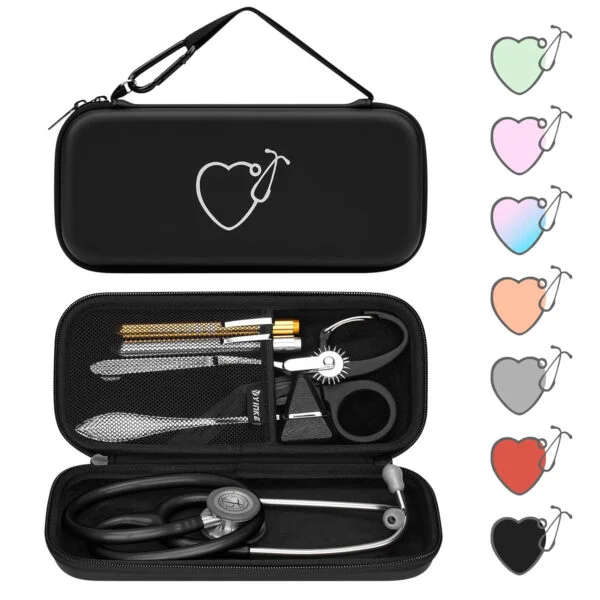 Yinke Funda Fonendoscopio para Estetoscopio Profesional Littmann Classic III/MDF/ADC Enfermera Accesorios Adecuado para luz de Pluma Neuro Martillo Reflejo Tijeras Médicas Compacto Portátil y Duradero
