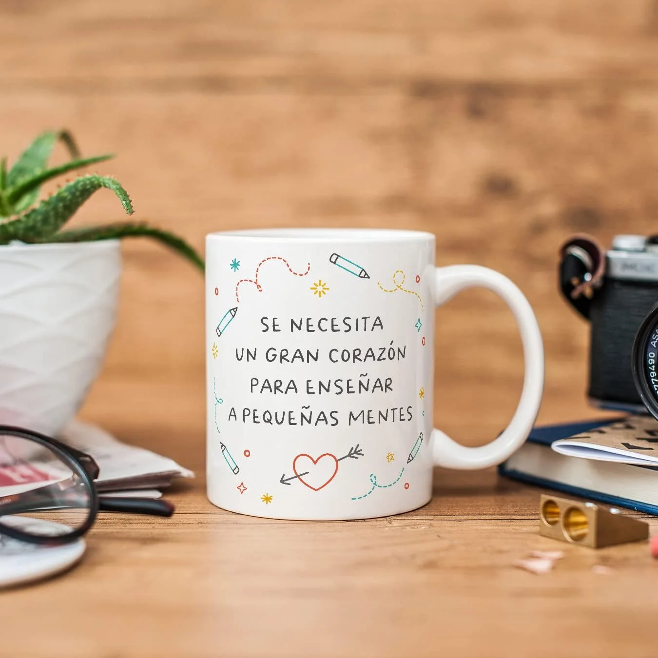 MUGFFINS Tazas para PROFESOR - En Español - Pequeñas mentes - 11 oz / 330 ml - Regalo original y divertido - Imagen 3