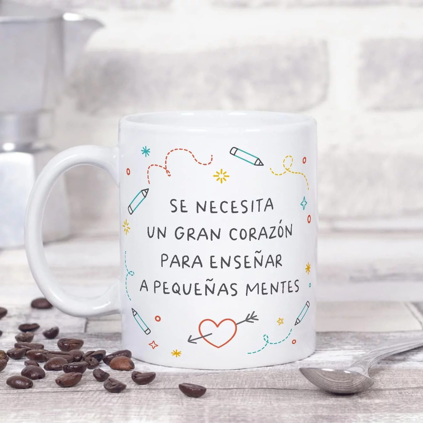 MUGFFINS Tazas para PROFESOR - En Español - Pequeñas mentes - 11 oz / 330 ml - Regalo original y divertido - Imagen 4