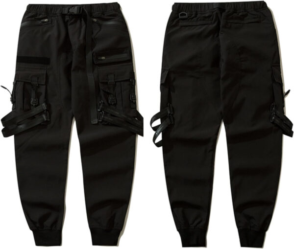 XYXIONGMAO Pantalones Techwear para hombre, estilo japonés, estilo gótico, negro, estilo cargo, pantalones deportivos para hombre, pantalones de moda Tripp Cyberpunk - Imagen 7