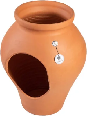 Tinaja de Barro | La Tinaja | Tinaja Antigua | Tinaja macetero | Tinaja Maceta Horizontal Terracota - Modelo 06 | 40x36x50 cm | CERÁMICA RAMBLEÑA