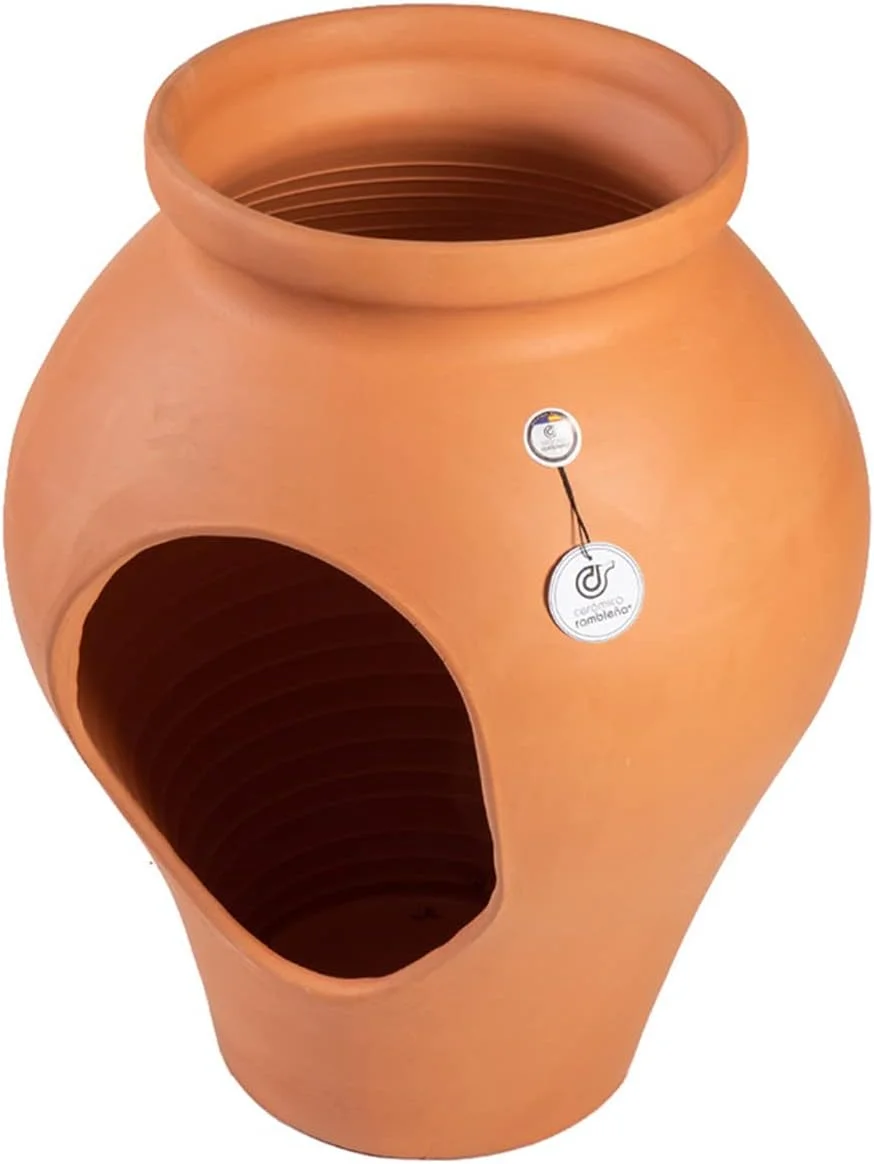 Tinaja de Barro | La Tinaja | Tinaja Antigua | Tinaja macetero | Tinaja Maceta Horizontal Terracota - Modelo 06 | 40x36x50 cm | CERÁMICA RAMBLEÑA