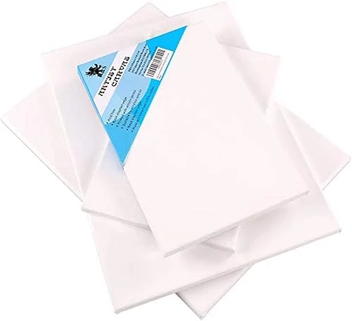 Lienzos en Blanco para Pintar Acrilico y Óleo - Set de 4 - Lienzo Tela Blanca de Algodón en un Robusto Marco de Madera de Pino - Dos Marcos de 20x30cm y 30x40cm c/u - Imagen 2