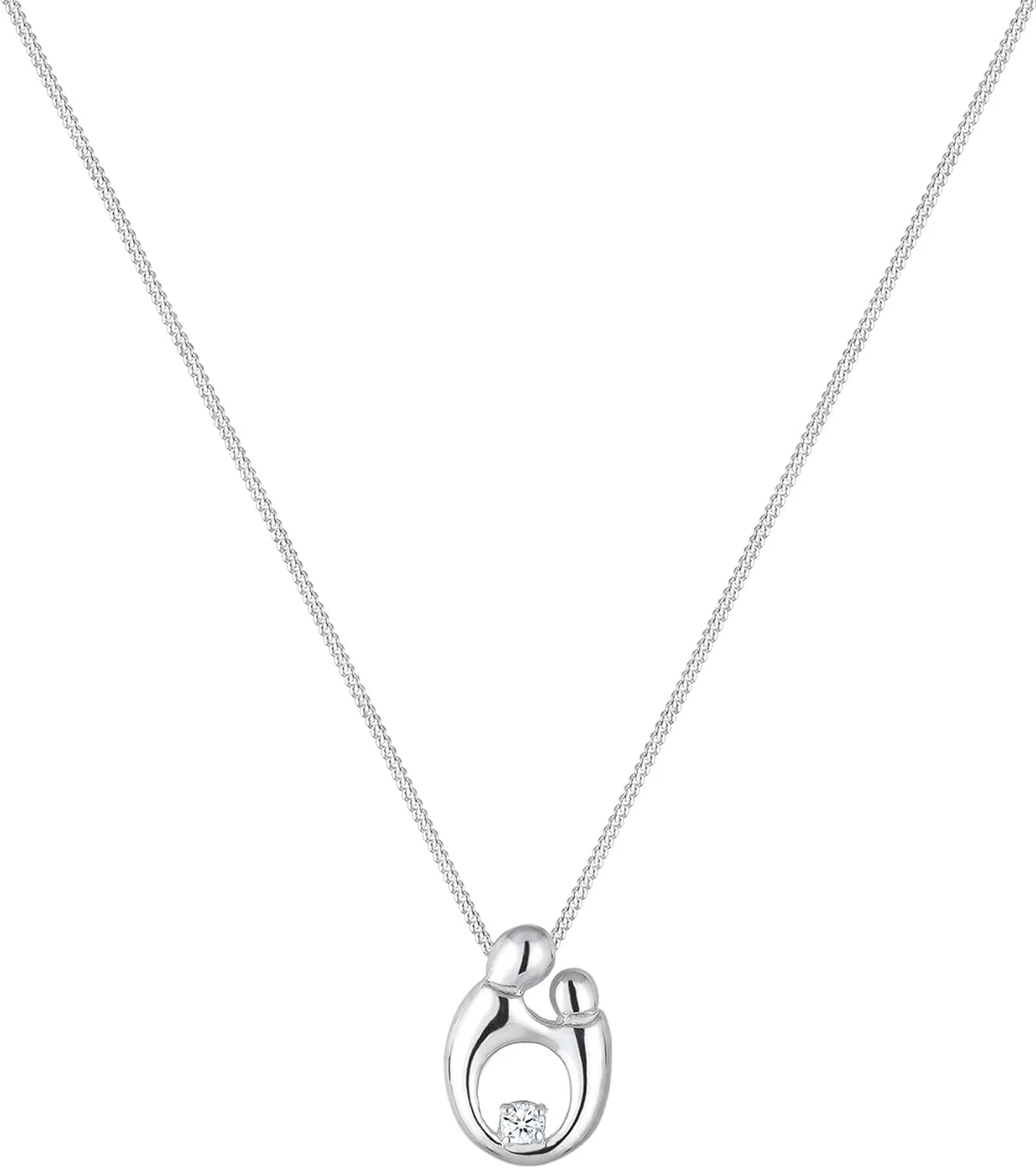 Diamore Elli DIAMONDS Collar Mujer Madre Niño Elegante con Diamante (0.03 ct.) en Plata de Ley 925 - Imagen 2