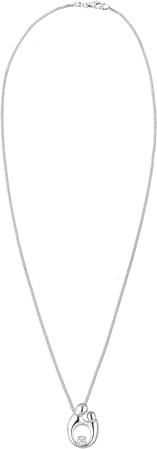 Diamore Elli DIAMONDS Collar Mujer Madre Niño Elegante con Diamante (0.03 ct.) en Plata de Ley 925 - Imagen 3