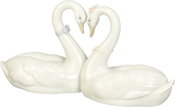 LLADRÓ Figura Cisnes Corazón Blanco. Figura Cisne de Porcelana. - Imagen 2