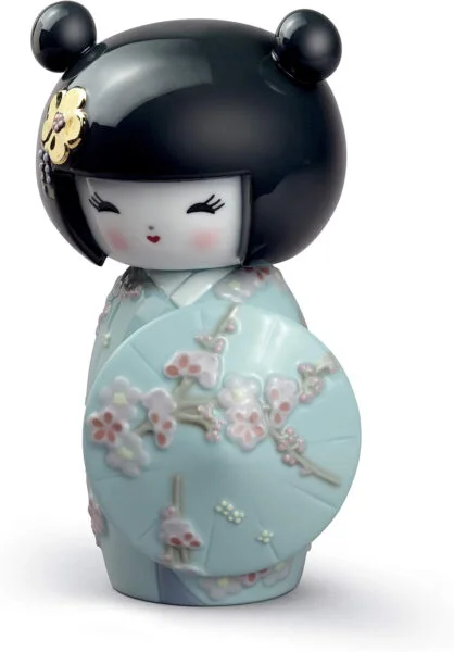 LLADRÓ Figura Kokeshi III. Figura Kokeshi de Porcelana.