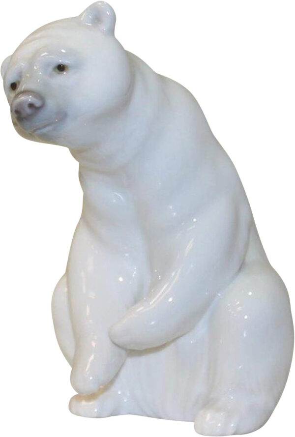 LLADRÓ Figura Osito Bonachón Blanco. Figura Oso Polar de Porcelana.