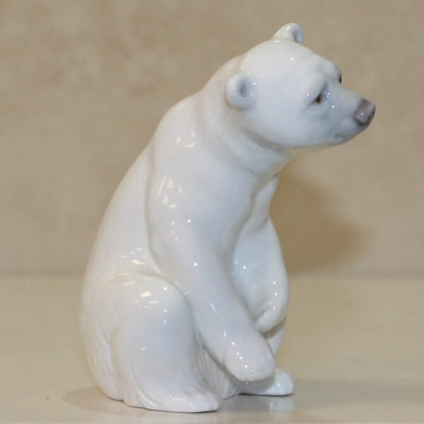 LLADRÓ Figura Osito Bonachón Blanco. Figura Oso Polar de Porcelana. - Imagen 4