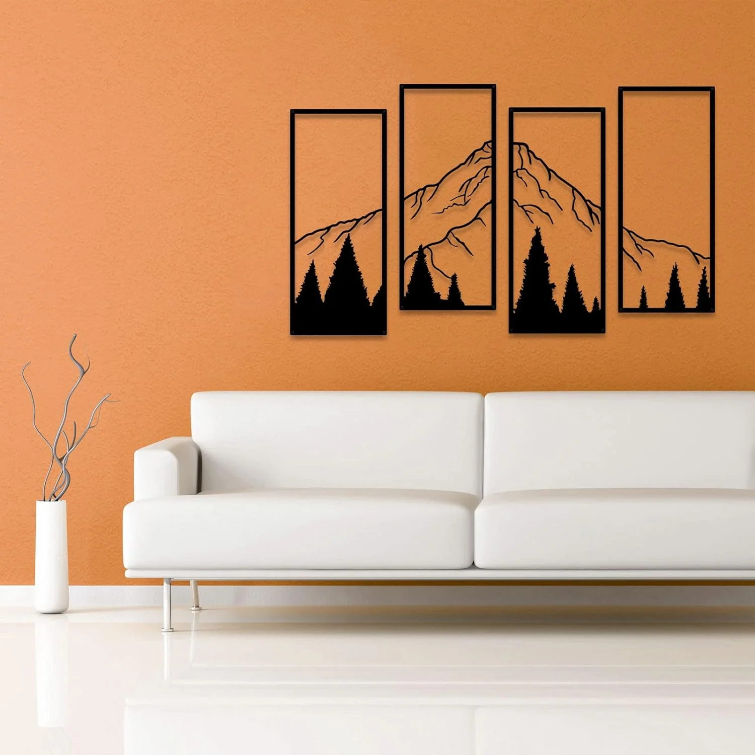 Ruelen 4-Piece Metal Mountain - Square Figure, Minimalist Wall Decoration for Home, Office, Living Room, and Bedroom - Image 2