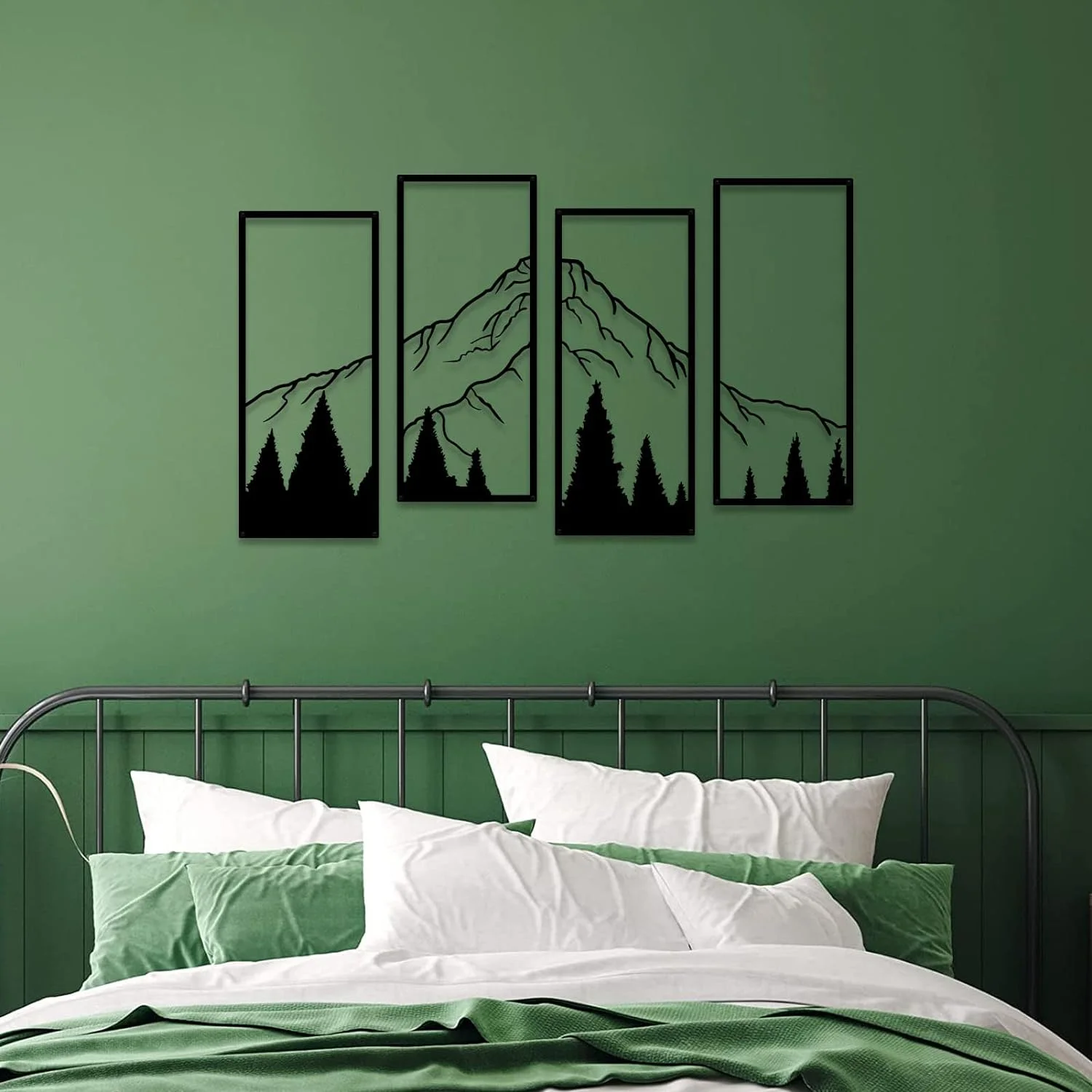 Ruelen 4-Piece Metal Mountain - Square Figure, Minimalist Wall Decoration for Home, Office, Living Room, and Bedroom - Image 4