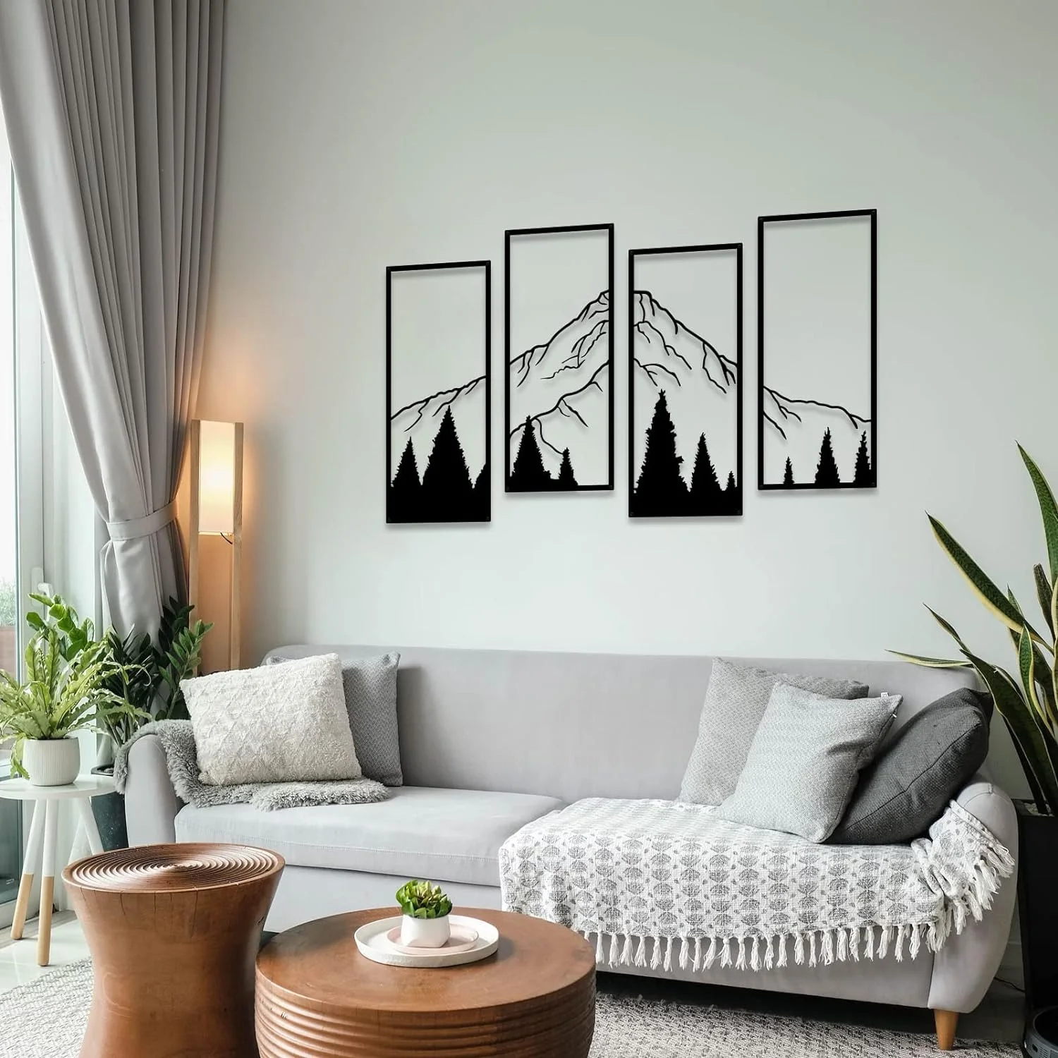 Ruelen 4-Piece Metal Mountain - Square Figure, Minimalist Wall Decoration for Home, Office, Living Room, and Bedroom - Image 6