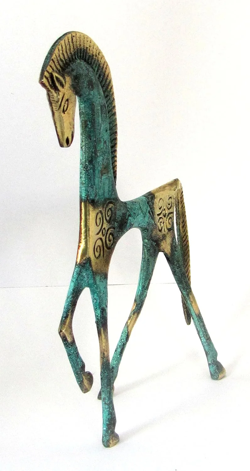 IconsGr Estatua de museo de bronce griego antiguo réplica del caballo de la era geométrica (122) - Imagen 3