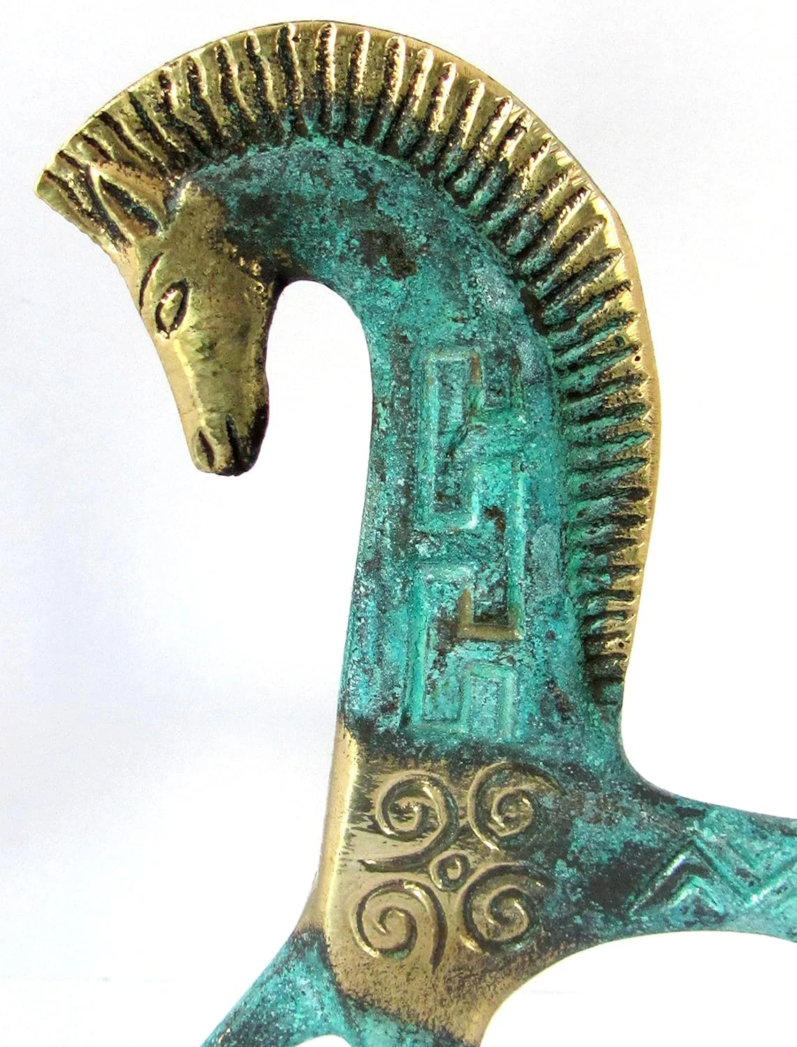 IconsGr Estatua de museo de bronce griego antiguo réplica del caballo de la era geométrica (122) - Imagen 5