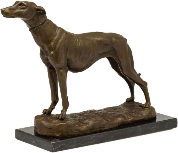 aubaho Escultura de Bronce según Emmanuel Fremiet Perro Galgo Figura réplica Copia