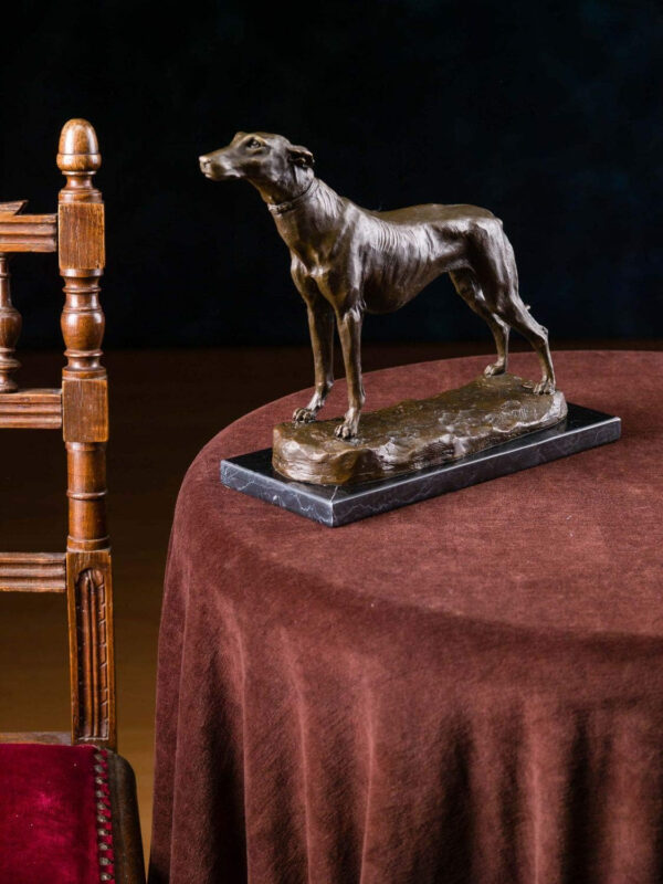 aubaho Escultura de Bronce según Emmanuel Fremiet Perro Galgo Figura réplica Copia - Imagen 2