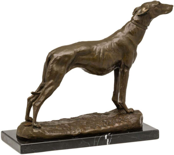 aubaho Escultura de Bronce según Emmanuel Fremiet Perro Galgo Figura réplica Copia - Imagen 3