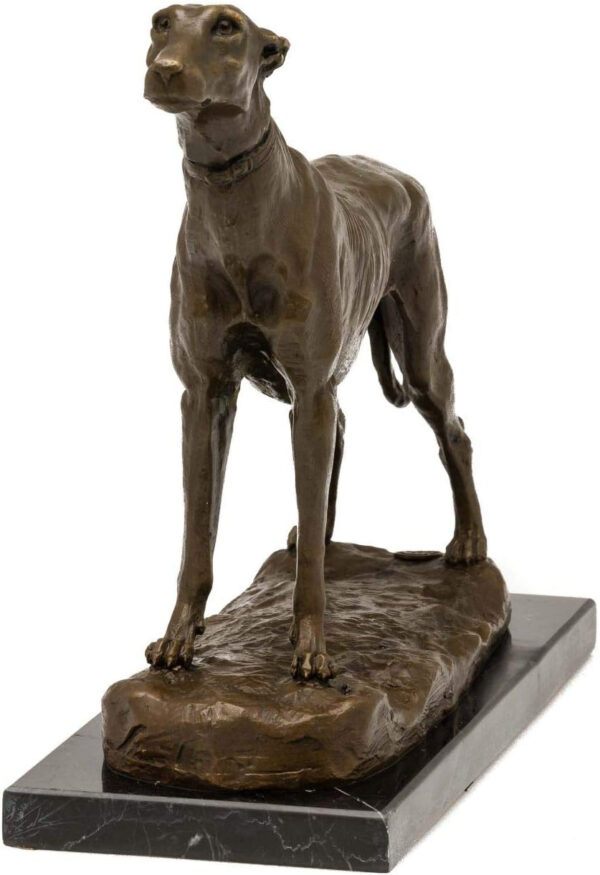 aubaho Escultura de Bronce según Emmanuel Fremiet Perro Galgo Figura réplica Copia - Imagen 4