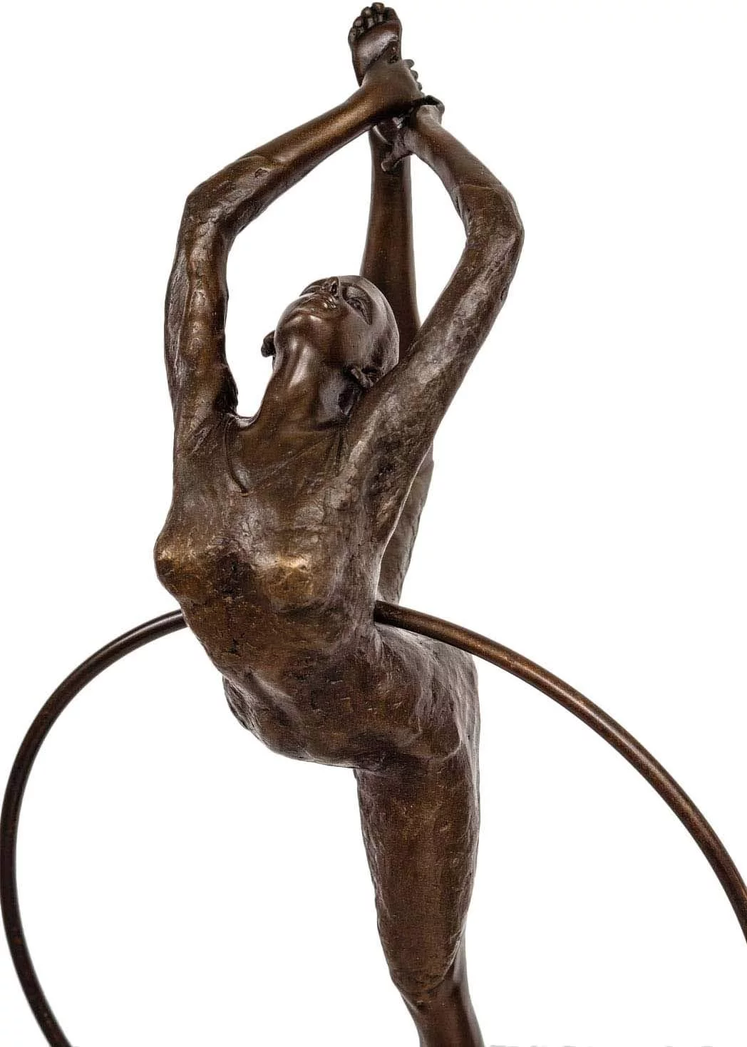 aubaho Escultura señora Bailarina aro Deporte de Bronce Figura Antiqued Estatua 40cm - Imagen 4