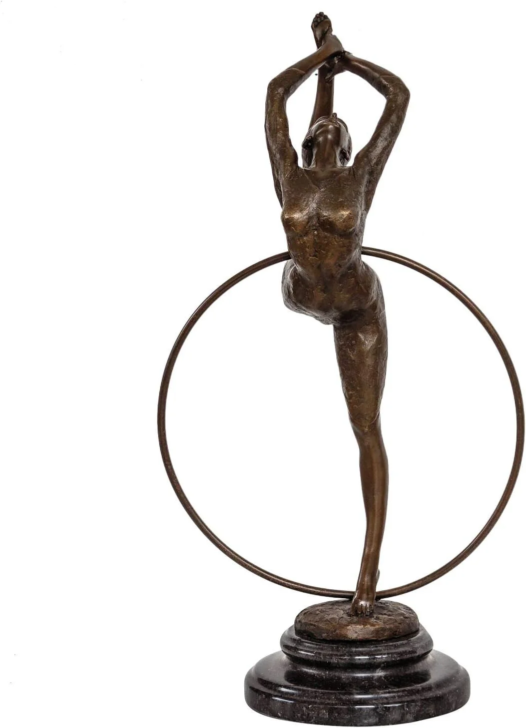 aubaho Escultura señora Bailarina aro Deporte de Bronce Figura Antiqued Estatua 40cm - Imagen 5