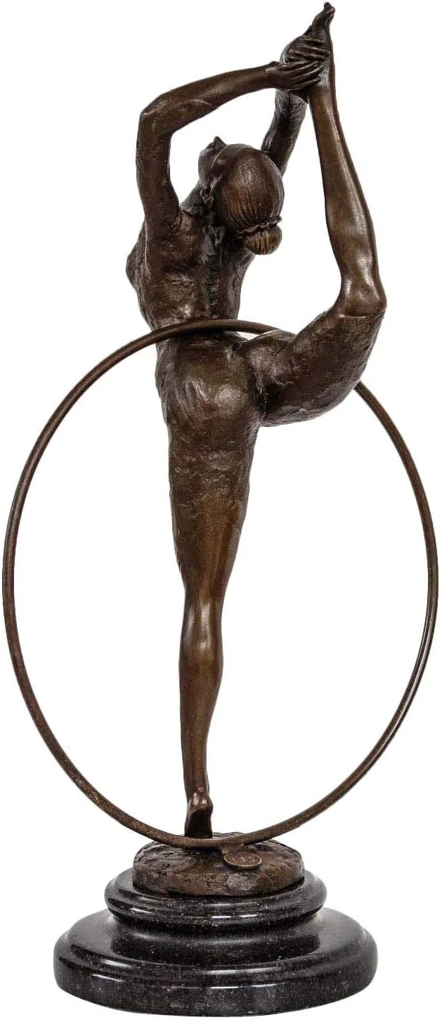 aubaho Escultura señora Bailarina aro Deporte de Bronce Figura Antiqued Estatua 40cm - Imagen 6