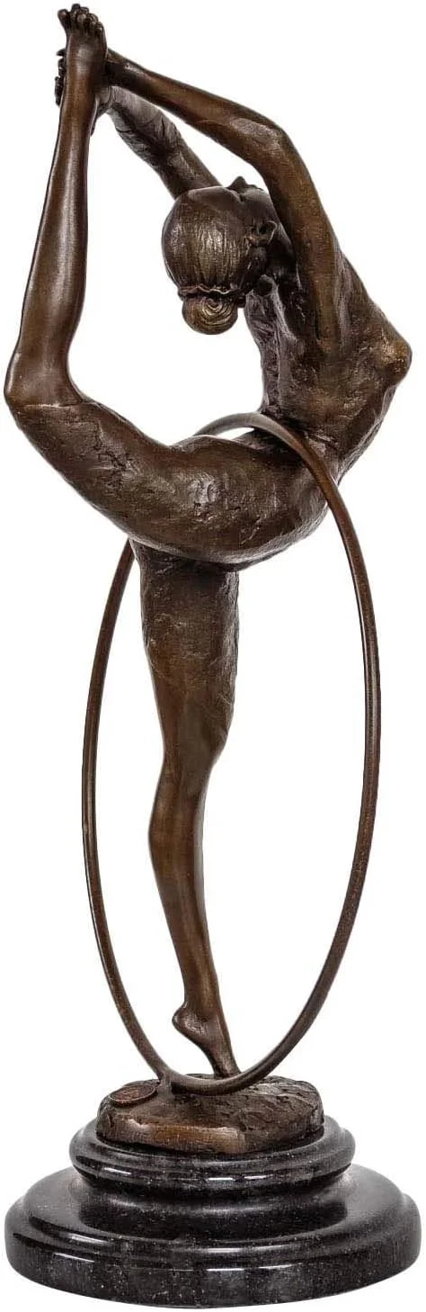 aubaho Escultura señora Bailarina aro Deporte de Bronce Figura Antiqued Estatua 40cm - Imagen 7