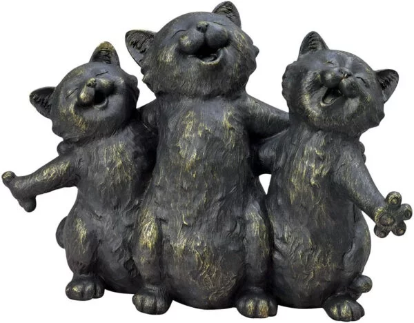 Bits and Pieces - Estatua de gatitos cantando - Escultura de jardín de gatos cantando - Gran regalo decorativo para animales