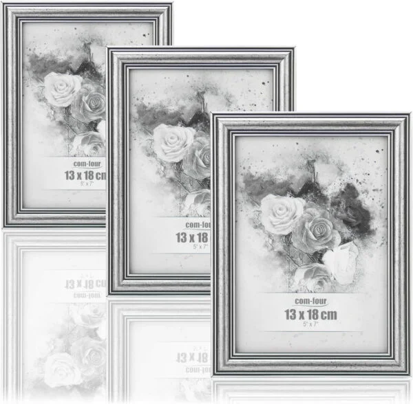 com-four® 3X Marcos de Fotos 13 x 18 cm para Las Fotos más Hermosas - Marco de Fotos Elegante - Marco para Fotos e instantáneas favoritas - Aspecto Antiguo Shabby Chic