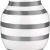 Kähler H20 cm Omaggio Original Design Vase with Hand-Painted Stripes, Metallic