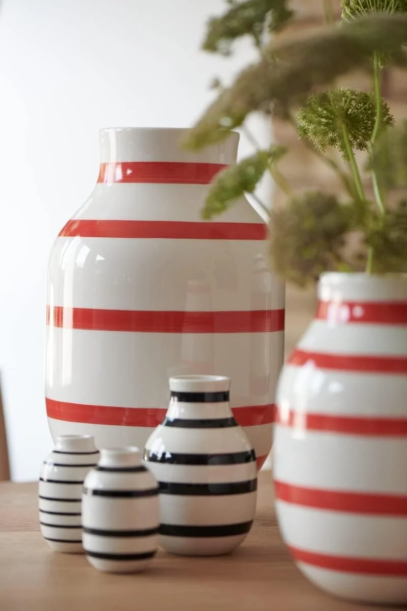 Kähler H20 cm Omaggio Original Design Vase with Hand-Painted Stripes, Metallic - Image 2