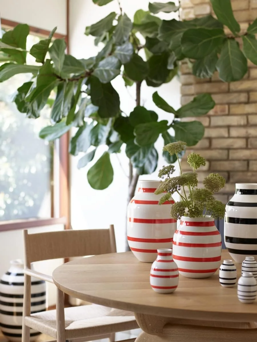 Kähler H20 cm Omaggio Original Design Vase with Hand-Painted Stripes, Metallic - Image 3