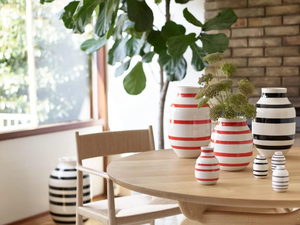 Kähler H20 cm Omaggio Original Design Vase with Hand-Painted Stripes, Metallic - Image 4