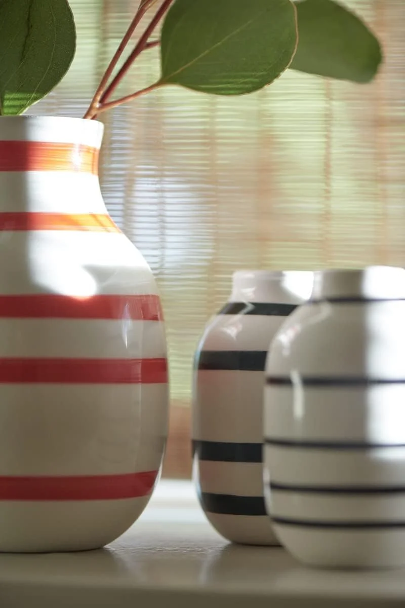 Kähler H20 cm Omaggio Original Design Vase with Hand-Painted Stripes, Metallic - Image 7