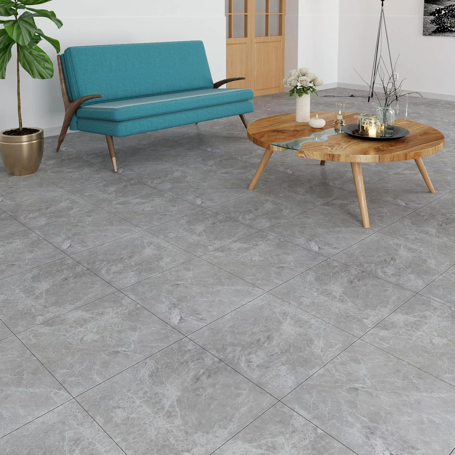 VaryPaper Suelo Vinilo Autoadhesivo Vintage 30cmx30cm 20 Piezas Vinilo Suelo Autoadhesivo Efecto Marmol Pegatinas de Baldosas Papel Adhesivo Para Azulejos Baño Impermeable Adhesivo Pared Cocina Salon - Imagen 3