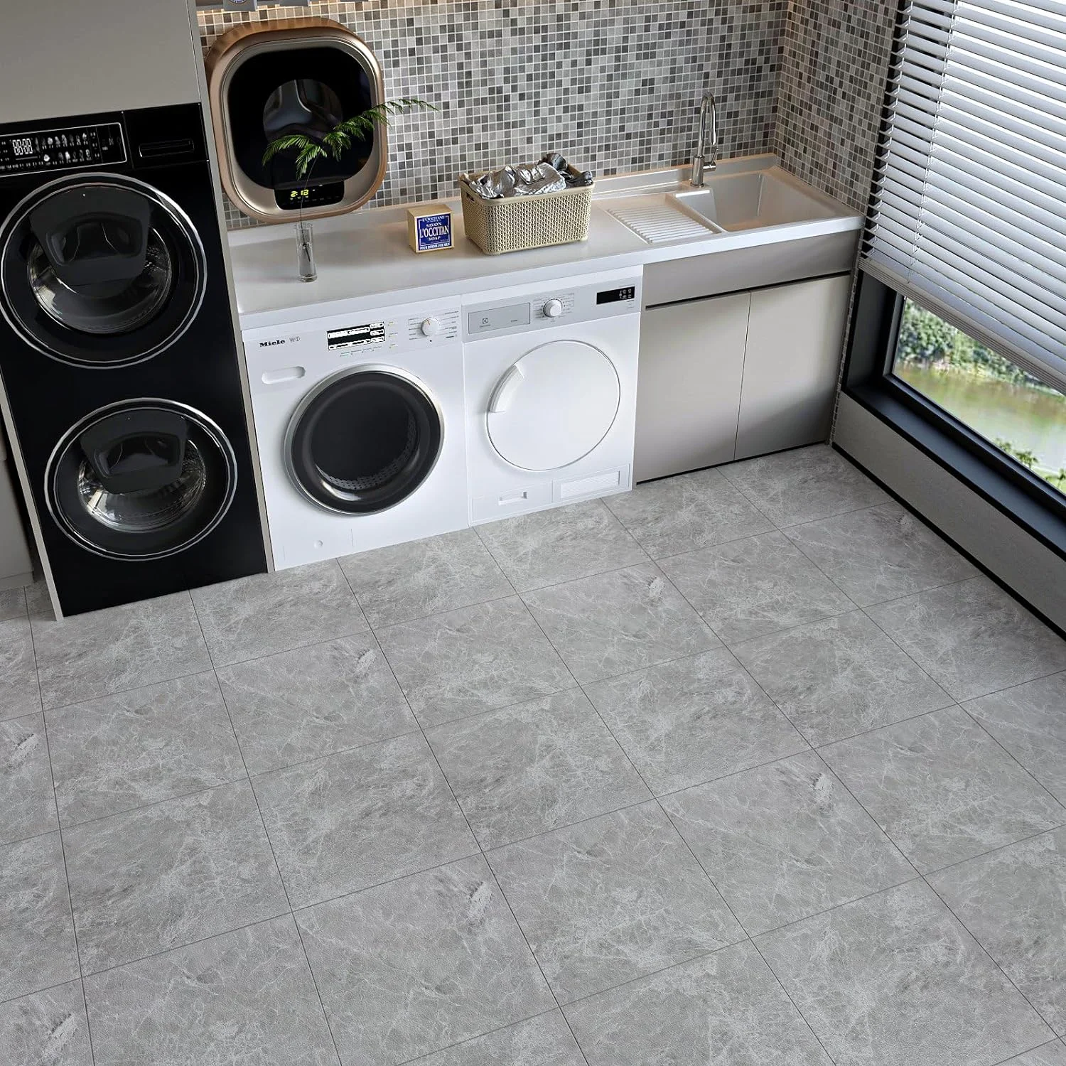 VaryPaper Suelo Vinilo Autoadhesivo Vintage 30cmx30cm 20 Piezas Vinilo Suelo Autoadhesivo Efecto Marmol Pegatinas de Baldosas Papel Adhesivo Para Azulejos Baño Impermeable Adhesivo Pared Cocina Salon - Imagen 6