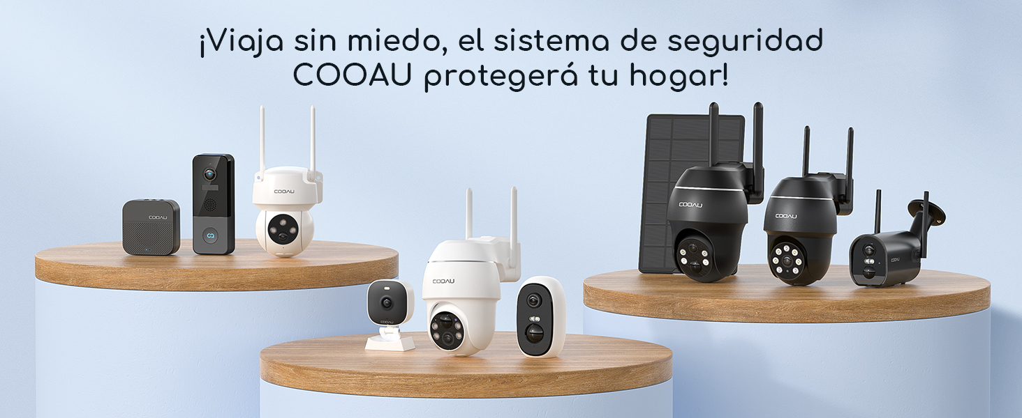 COOAU 2K 3mp camara vigilancia wifi exterior con panel solar DETECCION DE HUMANO 