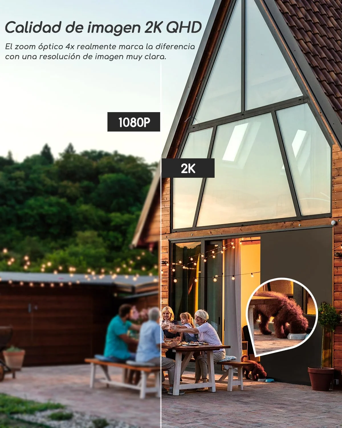 COOAU Camara Vigilancia WiFi Exterior Solar con Batería Recargable, 2k Camara Vigilancia Domicilio WiFi PTZ con Visión Nocturna en Color, Detección de Movimiento PIR, Sirena, IP66 (Blanco) - Imagen 2