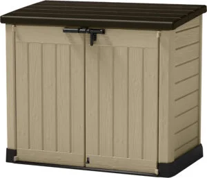Keter Sio Max -Cobertizo de jardín exterior, Capacidad 1200L, Color Topo/Beige, 145.5 x 125 x 82 cm