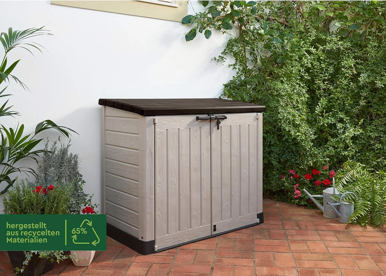 Keter Sio Max -Cobertizo de jardín exterior, Capacidad 1200L, Color Topo/Beige, 145.5 x 125 x 82 cm (copia) - Image 4