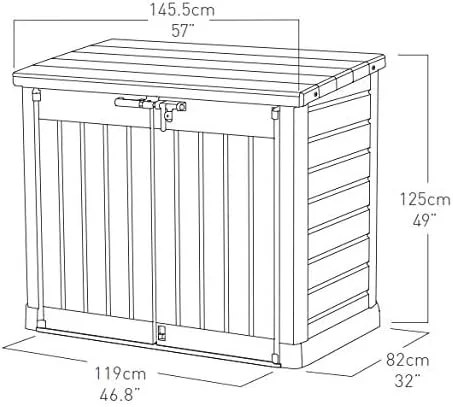 Keter Sio Max -Cobertizo de jardín exterior, Capacidad 1200L, Color Topo/Beige, 145.5 x 125 x 82 cm (copia) - Image 12