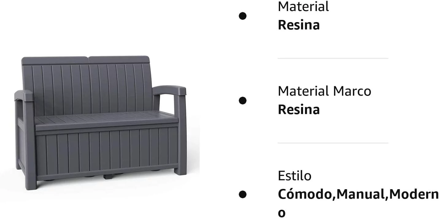 Gardiun Resin Garden Storage Bench - Image 6