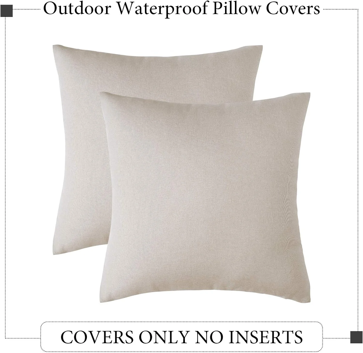 Woaboy 2 Piezas Aire Libre Funda de Cojines Impermeable Funda de Almohada Exterior Suave Cojín Suave Decorativos Decoracion Moderna para Jardín Sofá Silla Balcones Camping 40x40cm Crema - Imagen 6